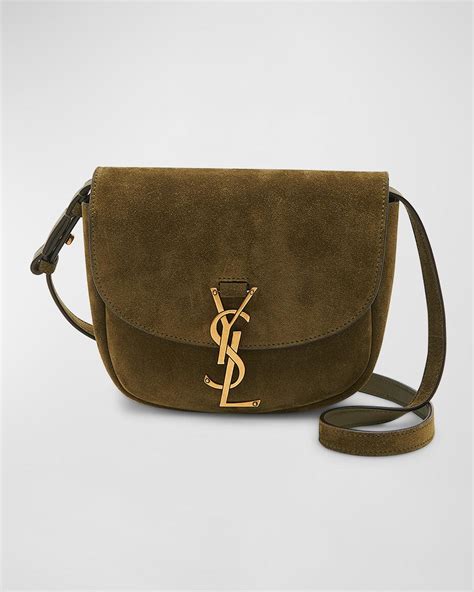 green suede ysl bag